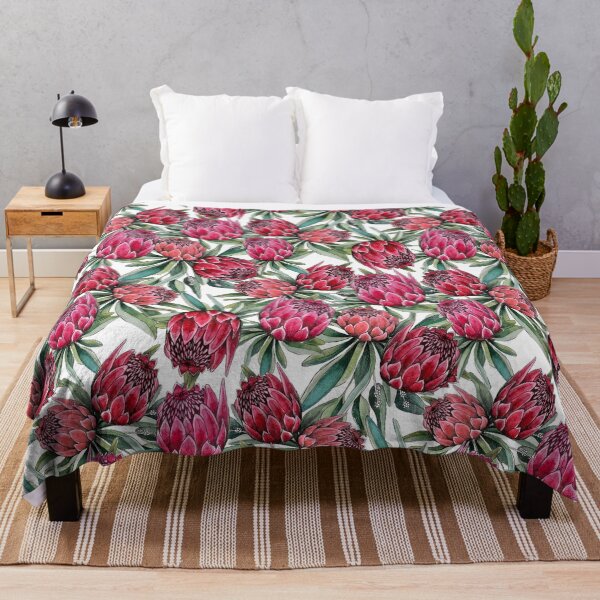 Item preview, Protea flower Watercolor on white designed and sold by MagentaRose.