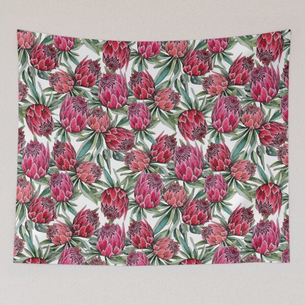 Item preview, Protea flower Watercolor on white designed and sold by MagentaRose.