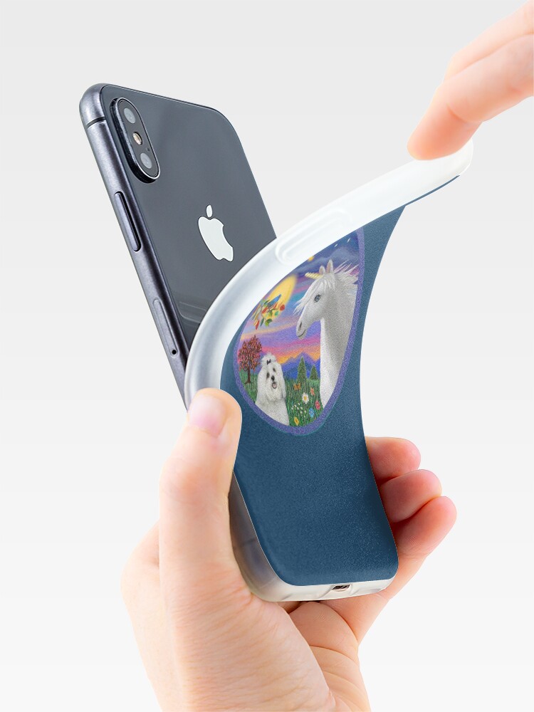 Alternate view of Unicorn and Maltese iPhone Case & Cover