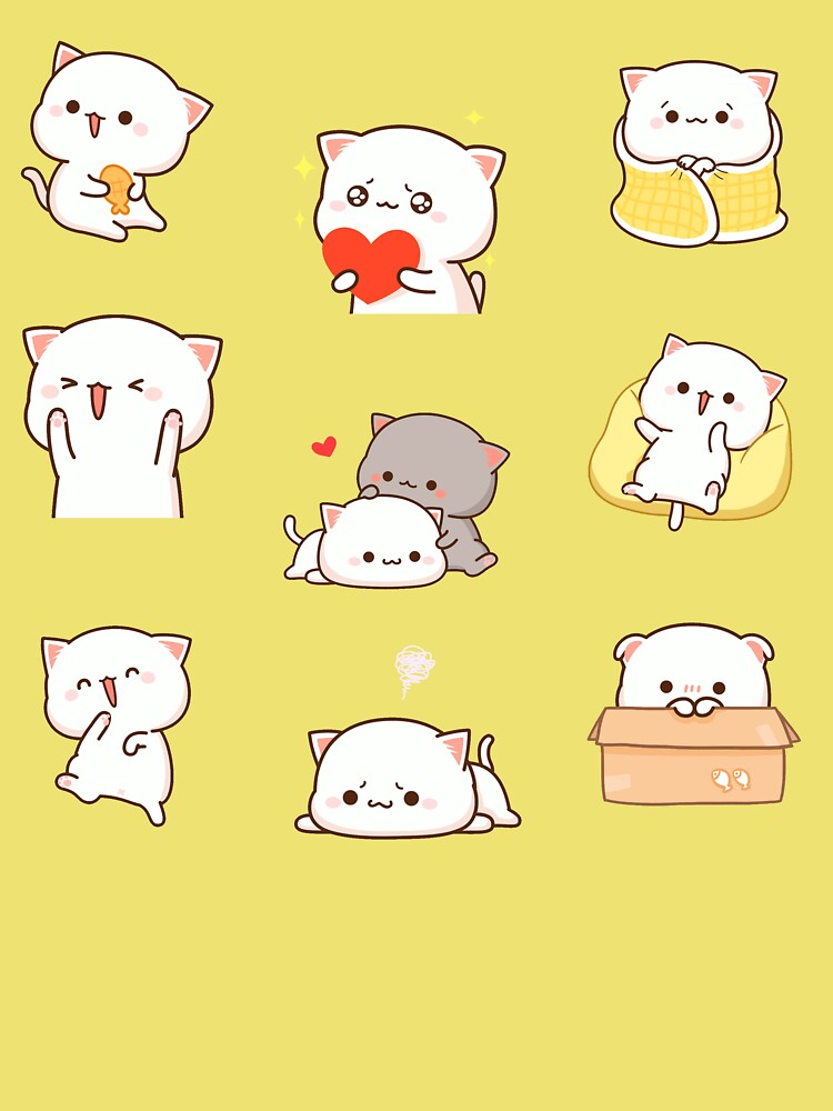 Cute Chibi Cat Love Sticker by Wannabe Art