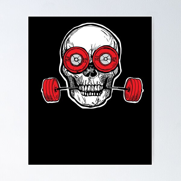Item preview, Weighlifting Powerlifting Skull designed and sold by SusanaDesigns.