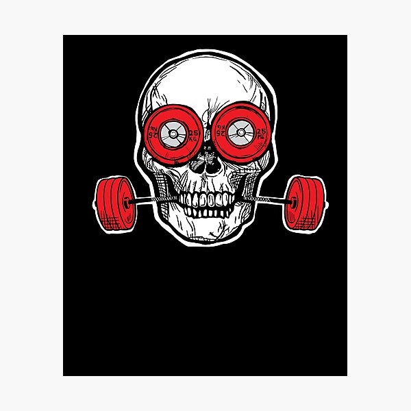Item preview, Weighlifting Powerlifting Skull designed and sold by SusanaDesigns.
