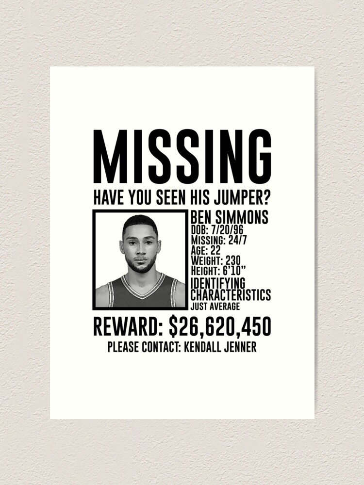 Ben Simmons Missing Jump Shot Funny Poster for Sale by tdjeff02