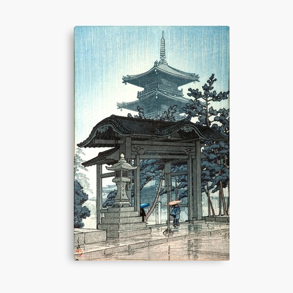 Item preview, Rain at Zenshuji Temple by Kawase Hasui designed and sold by ArtExpression.