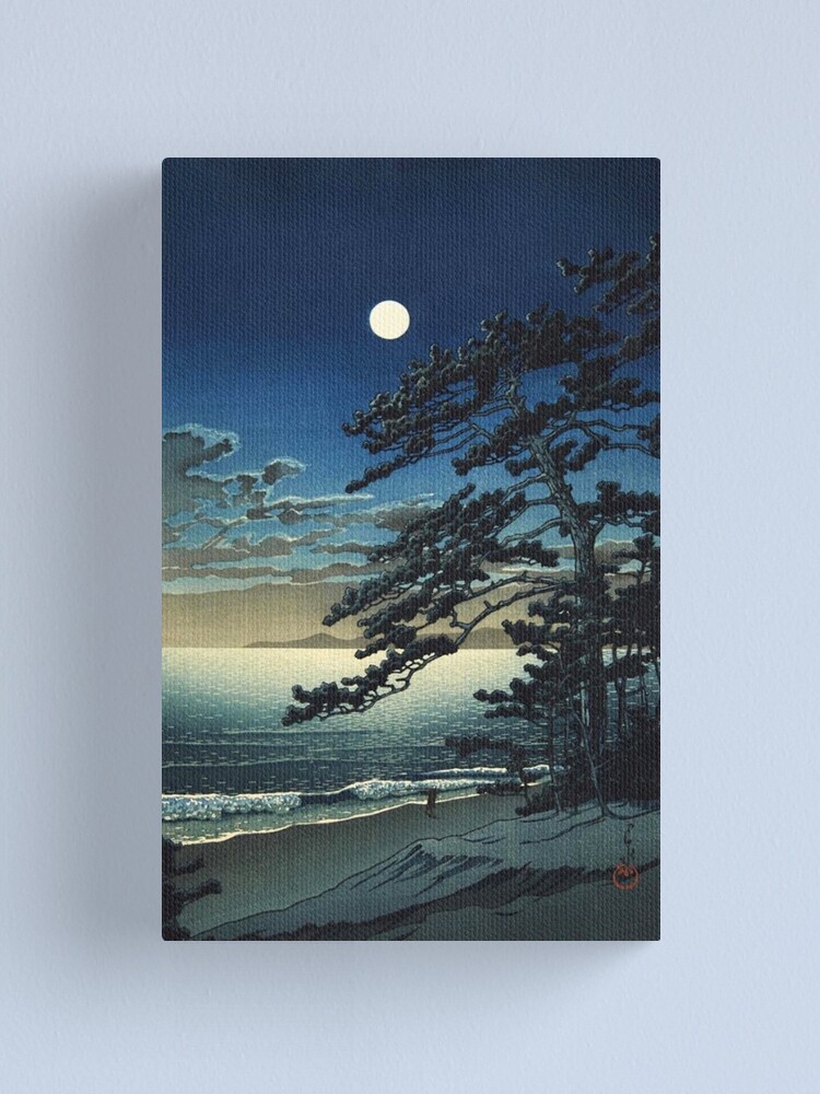 Vista alternativa de Lienzo Luna sobre la playa Ninomiya por Kawase Hasui
