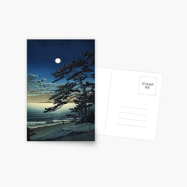 Item preview, Moon over Ninomiya Beach by Kawase Hasui designed and sold by ArtExpression.
