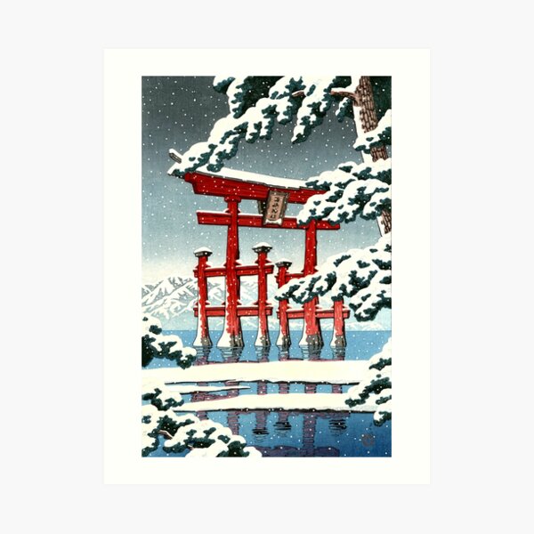 The Miyajima Shrine in Snow by Kawase Hasui Art Print