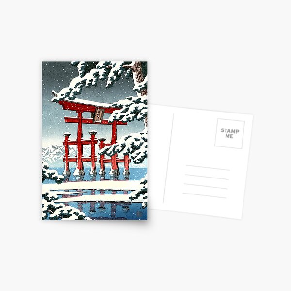 Item preview, The Miyajima Shrine in Snow by Kawase Hasui designed and sold by ArtExpression.
