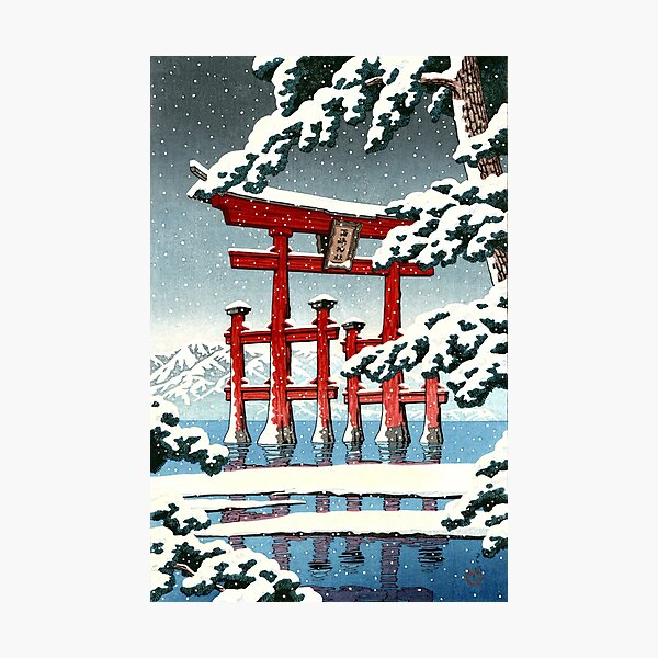 The Miyajima Shrine in Snow by Kawase Hasui Photographic Print