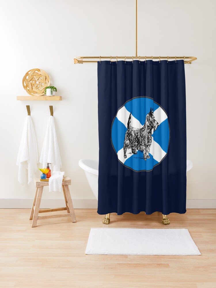 Scottie Dog Scottish Terrier With The Flag Of Scotland Shower