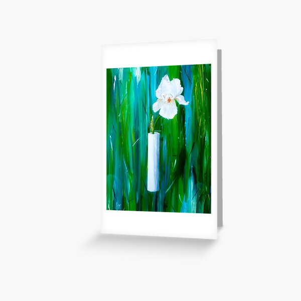 Single Iris in a Vase Greeting Card