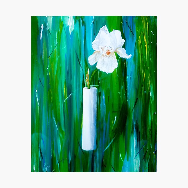 Single Iris in a Vase Photographic Print