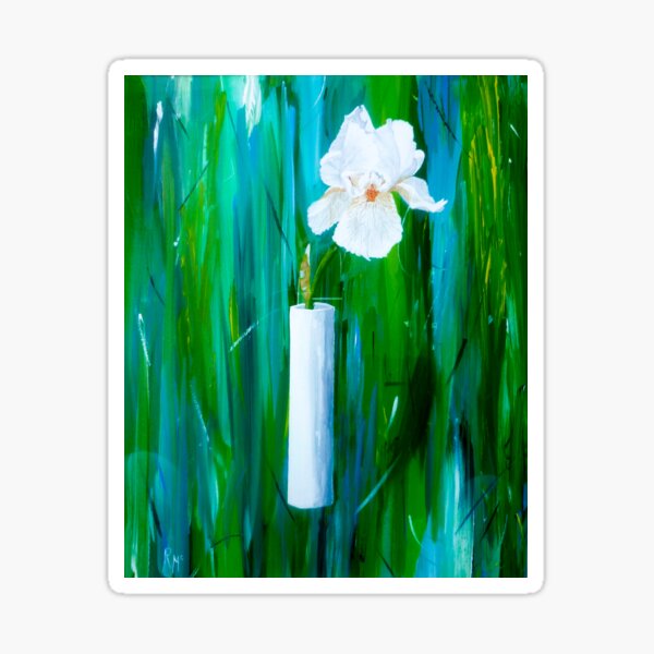 Single Iris in a Vase Sticker