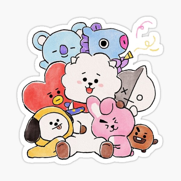 bts bt21 stickers no2 sticker by michiyo goods redbubble