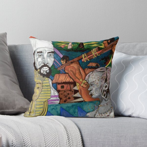 African History. Then and Now Throw Pillow