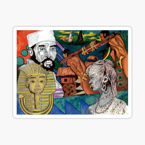 African History. Then and Now Sticker