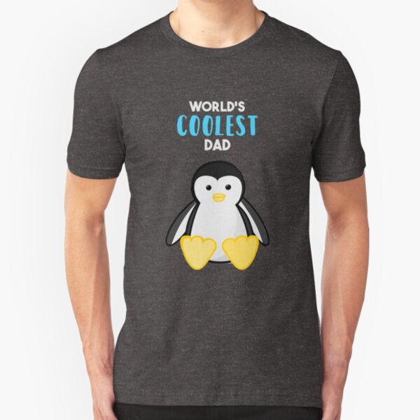 Penguin - World's Coolest Dad - Fathers Day Slim Fit T-Shirt