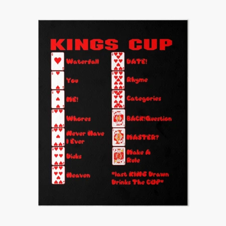 Kings Cup Card Game Drinking Game Gift Drinking Poster by shirtzz123
