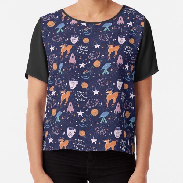 Space flowers Chiffon Top
