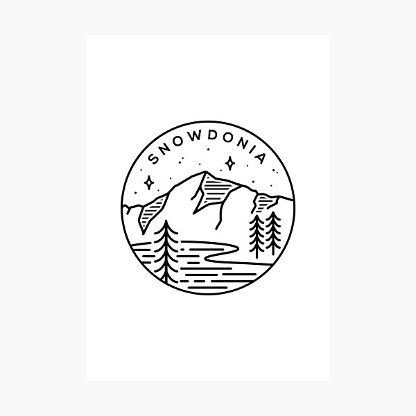 Snowdonia National Park Emblem - White Photographic Print