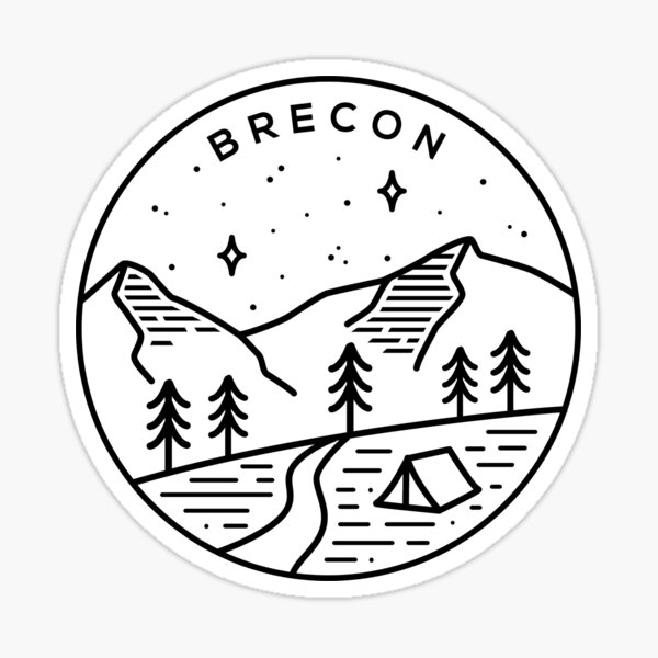 Brecon Beacons National Park Wales Emblem - White Sticker
