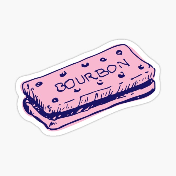 Kitsch Pink & Navy Blue Bourbon Biscuit Sticker
