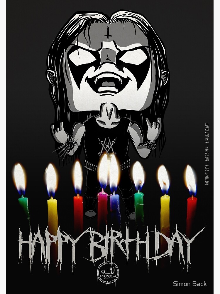 Carte De Vœux Black Metal Birthday Par Kinglizardaart Redbubble