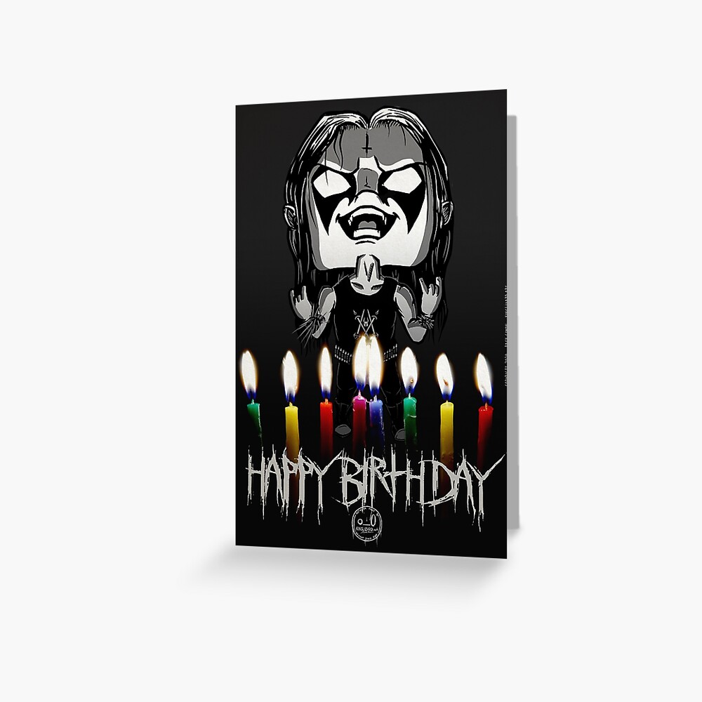 Carte De Vœux Black Metal Birthday Par Kinglizardaart Redbubble