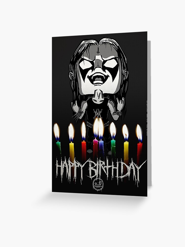 Carte De Vœux Black Metal Birthday Par Kinglizardaart Redbubble