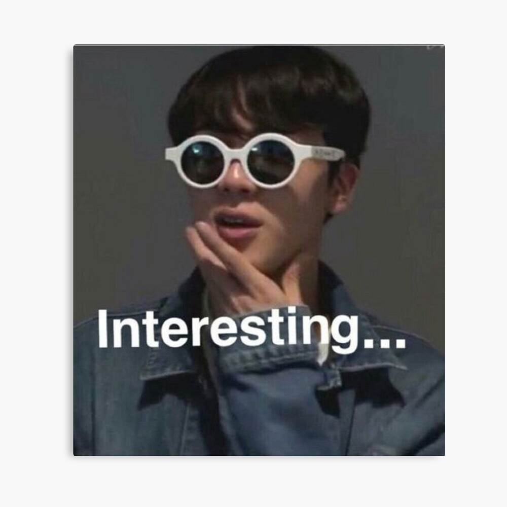 Bts Jin Meme Interesting Canvas Print By Popillol Redbubble