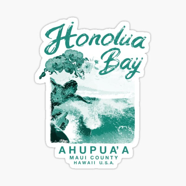 Hawaiian Islands Sticker Hawaii Oahu Maui Big Island Kauai Kona Surf Surfboard 