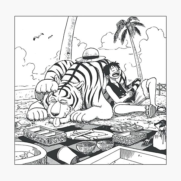 Item preview, One Piece - Monkey D. Luffy & Tiger designed and sold by TheSmartChicken.