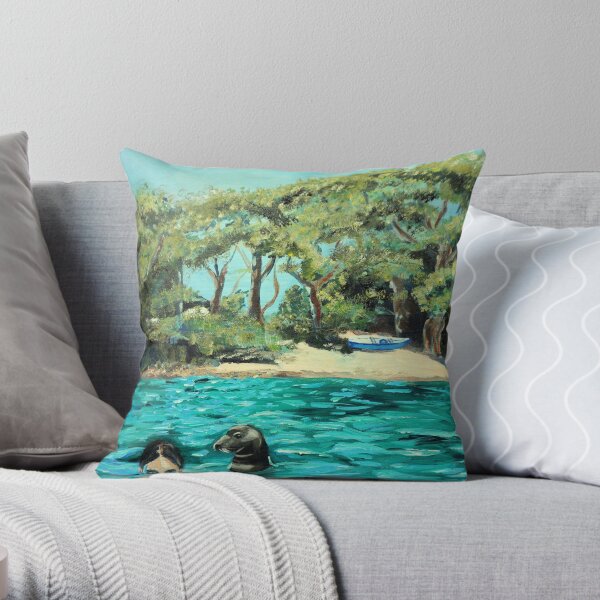 Meeting on the Helford River Throw Pillow