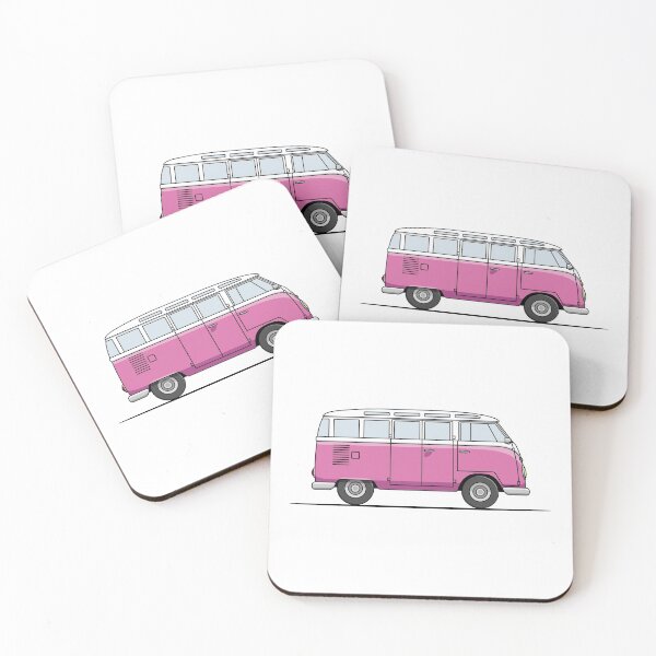 Camper T1 Samba - Pink Coasters (Set of 4)