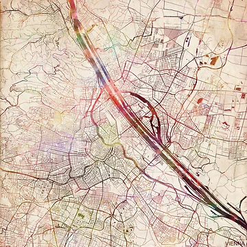 Artwork thumbnail, Vienna map by MapMapMaps