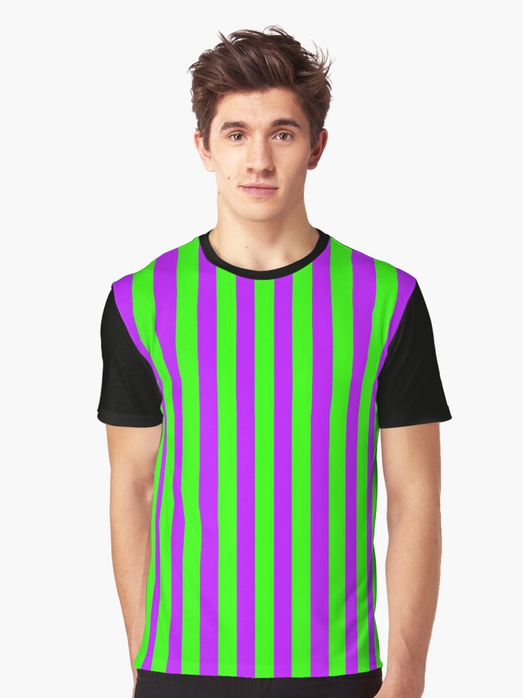 lettergreep Echt supermarkt Neon Green and Purple Vertical Stripes" T-shirt for Sale by CraftyCatz |  Redbubble | neon graphic t-shirts - green graphic t-shirts - lime green  graphic t-shirts
