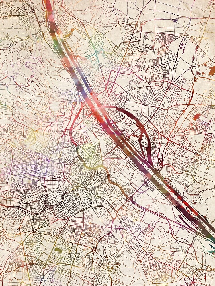 Thumbnail 3 of 3, Scarf, Vienna map designed and sold by MapMapMaps.