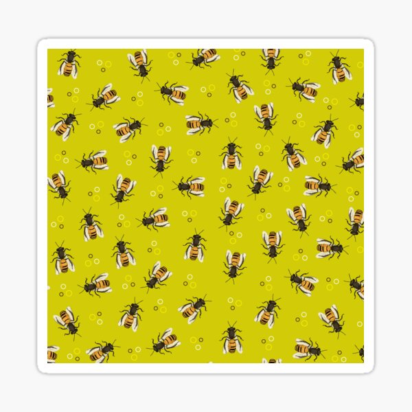 Lime bee pattern Sticker
