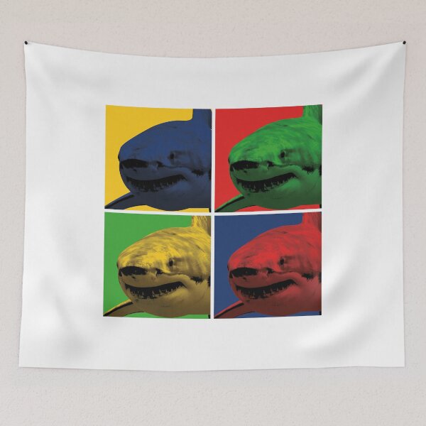 Item preview, Pop Art Colors Great White Sharks Graphic Retro Shark design designed and sold by banwa.