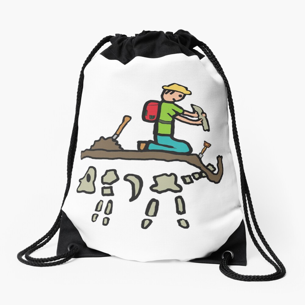 "Fossil Hunting" Drawstring Bag for Sale by MarkEwbie Redbubble