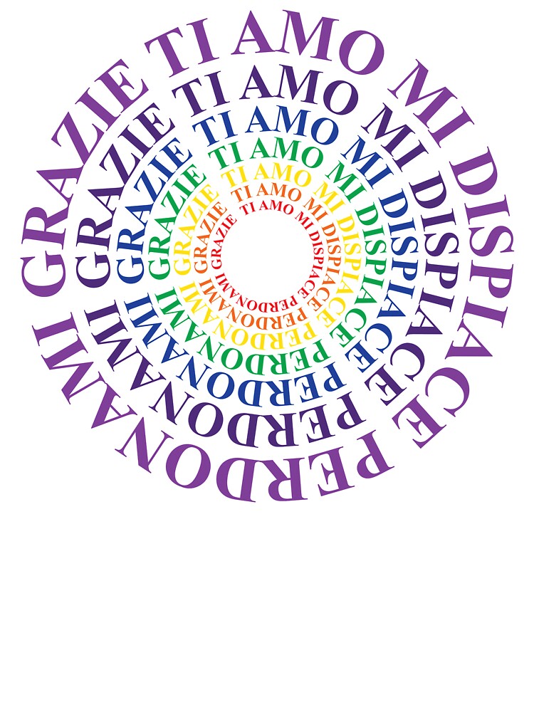 T Shirt Mantra Ho Oponopono Design Arcobaleno Serif Baby One Piece By 108grani Redbubble