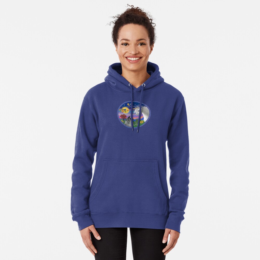 Unicorn and Keeshond Pullover Hoodie