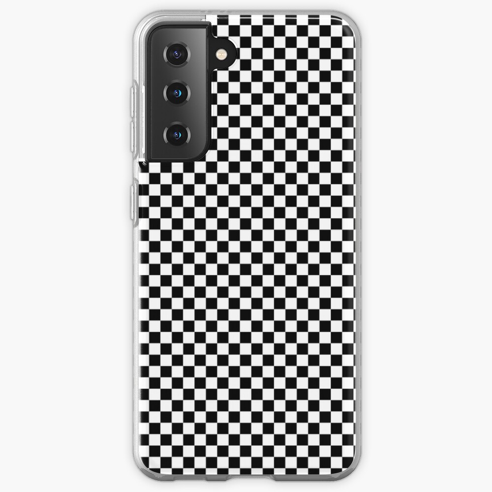 1pc Black & White Checkered Soft Shell Phone Case