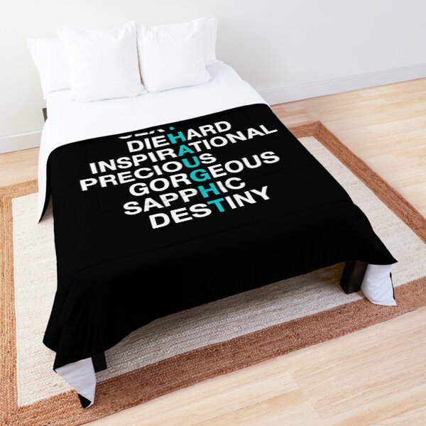 WayHaught Characteristics Word Tree - Crossword Design (White) Comforter