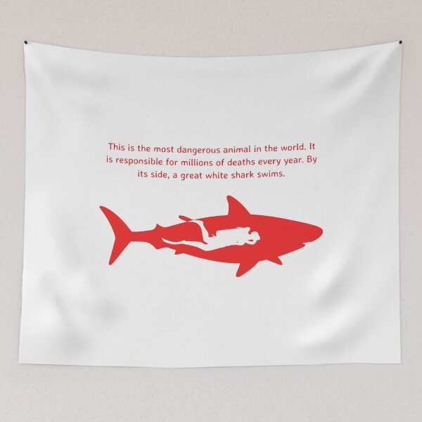 Item preview, Most Dangerous Scuba Diver print Great White Shark product designed and sold by banwa.