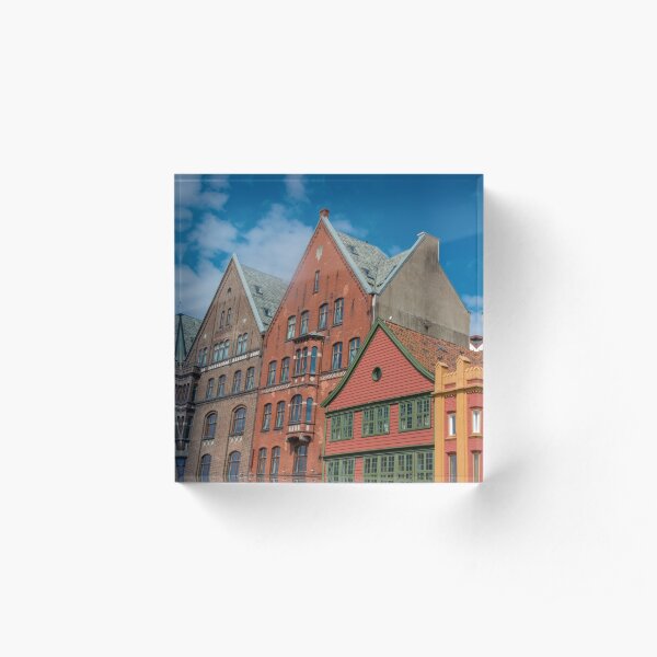 Bergen Bryggen in Norwegen / Skandinavien Acrylblock
