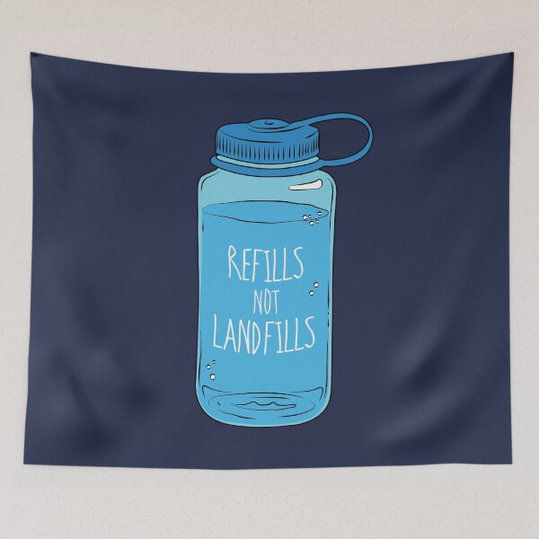 Item preview, Refills not Landfills Water Bottle designed and sold by Jessica Huff.