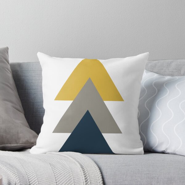 Item preview, Triangle Trio. Minimalist Geometric in Light Mustard Yellow, White, Grey, and Navy Blue designed and sold by kierkegaard.