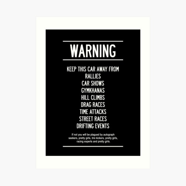 Keep this car Away!! Art Print