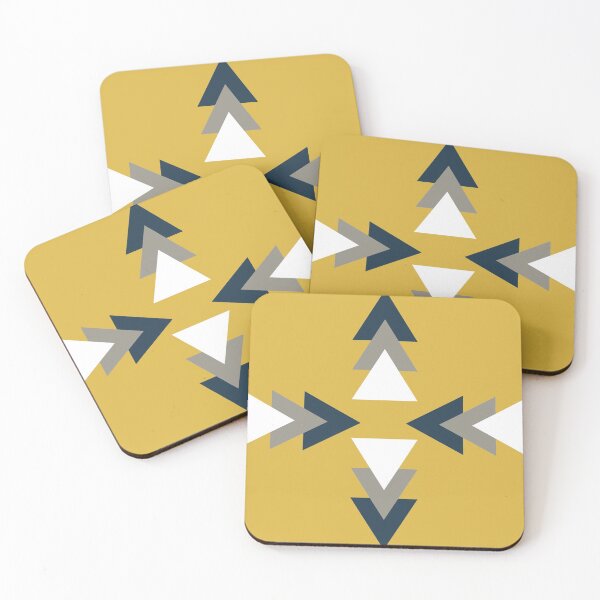 Item preview, Southwest Triangle. Minimalist Geometric Abstract Arrow Design in Light Mustard Yellow, White, Grey, and Navy Blue designed and sold by kierkegaard.